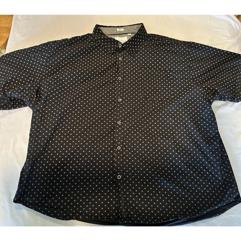 Paper Denim & Cloth Mens Long Sleeve Black Button Front Shirt 5X